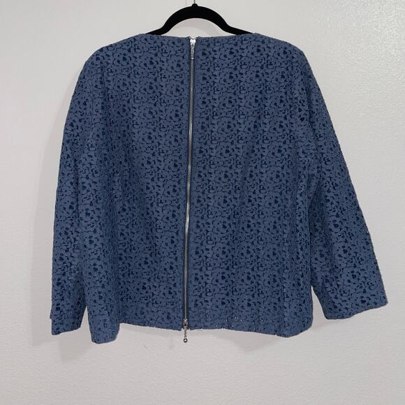HILTON HOLLIS Blue Lace Top Size L - Picture 3 of 7